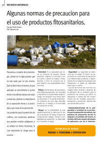 Algunas normas de precaucion para el uso de productos fitosanitarios.