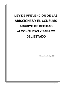 ley de prevención de las adicciones y el consumo abusivo de