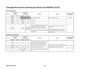 Concepto de Servicio Semanal para Santa Cruz METRO 6.20.16