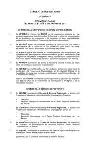CONSEJO DE INVESTIGACIÓN ACUERDOS REUNIÓN Nº C1-1