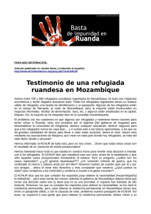 Testimonio de una refugiada ruandesa en Mozambique