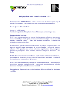 Polipropileno para Termolaminación. OPP - Printex