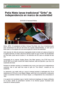 Peña Nieto lanza tradicional "Grito" de independencia en marco de