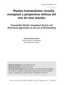 Mundos transmediales - ICONO14. Journal of Communication and