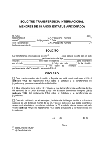 solicitud transferencia internacional menores de 18 años (estatus