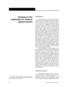 Progress in the eradication of violence against women