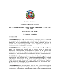 República Dominicana Secretaría de Estado de Educación Ley N