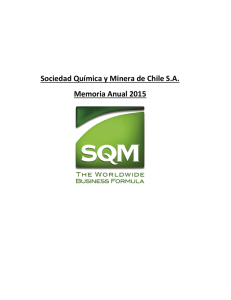 Sociedad Química y Minera de Chile S.A. Memoria Anual 2015