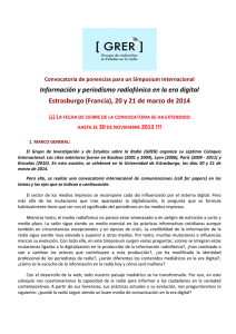 Información y periodismo radiofónico en la era digital Estrasburgo