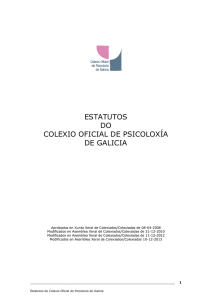 ESTATUTOS DO COLEXIO OFICIAL DE PSICOLOXÍA DE GALICIA
