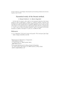 Dynamical study of the Secant method