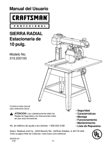 SIERRA RADIAL Estacionaria de 10 pulg. Manual del Usuario