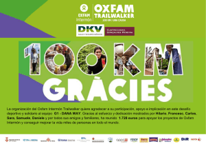 La organización del Oxfam Intermón Trailwalker quiere agradecer a