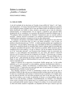 Sobre la cordura: ¿Zedillo o Voltaire?
