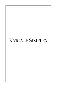 Kyriale Simplex