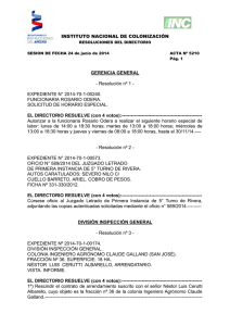 ACTA Nº 5210 del 24/06/2014 - Instituto Nacional de Colonización
