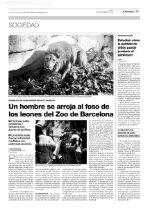 Un hombre se arroja al foso de los leones del Zoo de Barcelona