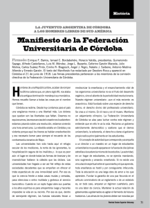 manifiesto de la Federación universitaria de Córdoba