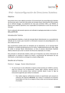 IPv6 – Autoconfiguración de Direcciones Stateless