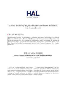 El caso arhuaco y la justicia intercultural en Colombia - Hal-SHS