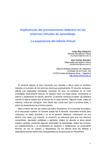 El procesamiento didáctico en los entornos virtuales de aprendizaje