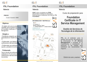 Foundation Certficate in IT Certficate in IT Service