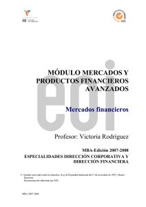MÓDULO MERCADOS Y PRODUCTOS FINANCIEROS