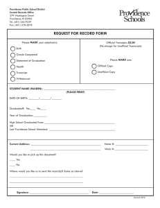 ReQueSt FOR ReCORD FORm - Providence Public Schools