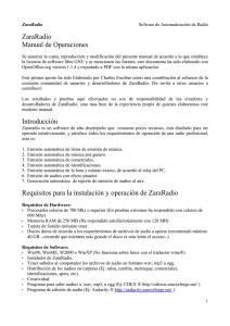 ZaraRadio Manual de Operaciones Introducción Requisitos para la