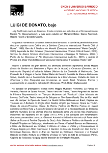 Biografía Luigi de Donato - Centro Nacional de Difusión Musical