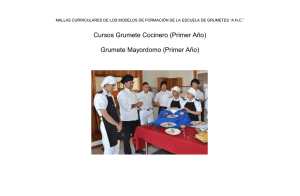 Cursos Grumete Cocinero (Primer Año) Grumete Mayordomo