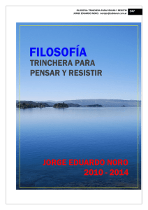 FILOSOFIA: TRINCHERA PARA PENSAR Y RESISTIR JORGE