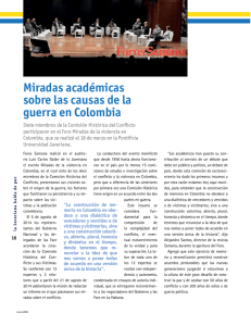 Miradas académicas sobre las causas de la guerra en Colombia
