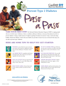 Paso a Paso - Preventing Diabetes Brochure