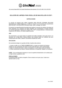SOLUCIÓN DE LIMPIEZA PARA RODILLOS DE MAG ROLLER 415