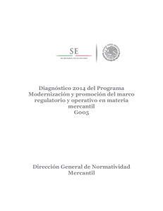 Diagnóstico 2014 del Programa Modernización y promoción del