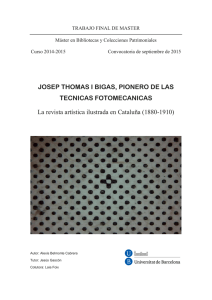 Josep Thomas i Bigas, pionero de las técnicas fotomecánicas