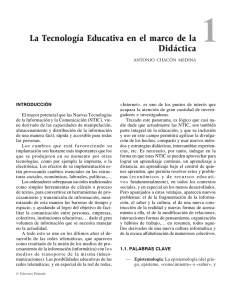 La Tecnología Educativa en el marco de la Didáctica