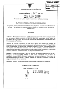 decreto 667 del 25 de abril de 2016