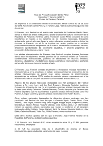 Nota de Prensa Fundación Danilo Pérez