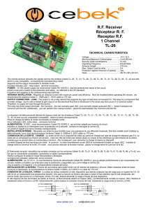 RF Receiver Récepteur RF Receptor RF 1 Channel TL-26