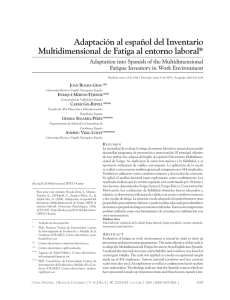 Adaptación al español del Inventario Multidimensional de Fatiga al