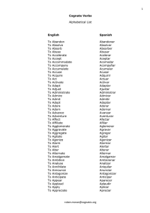 1  Cognate Verbs Alphabetical List