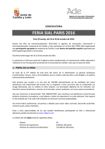 convocatoria sial paris 2016 - Empresas de Castilla y León