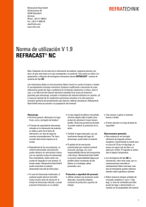 Norma de utilización V 1.9 REFRACAST® NC