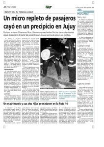 Un micro repleto de pasajeros cayó en un precipicio en Jujuy