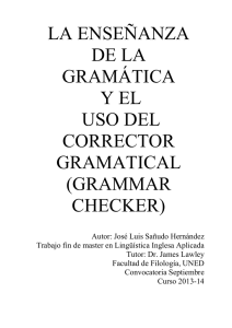 la enseñanza de la gramática y el uso del corrector gramatical