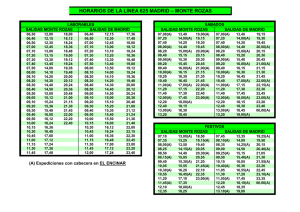 horarios de la linea 625 madrid – monte rozas
