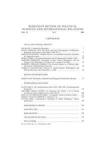 Romanian Review of Political Sciences and International Relations