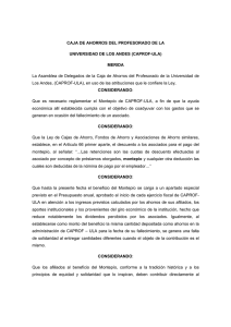 Reglamento de Montepío aprobado en Asamblea - CAPROF-ULA
